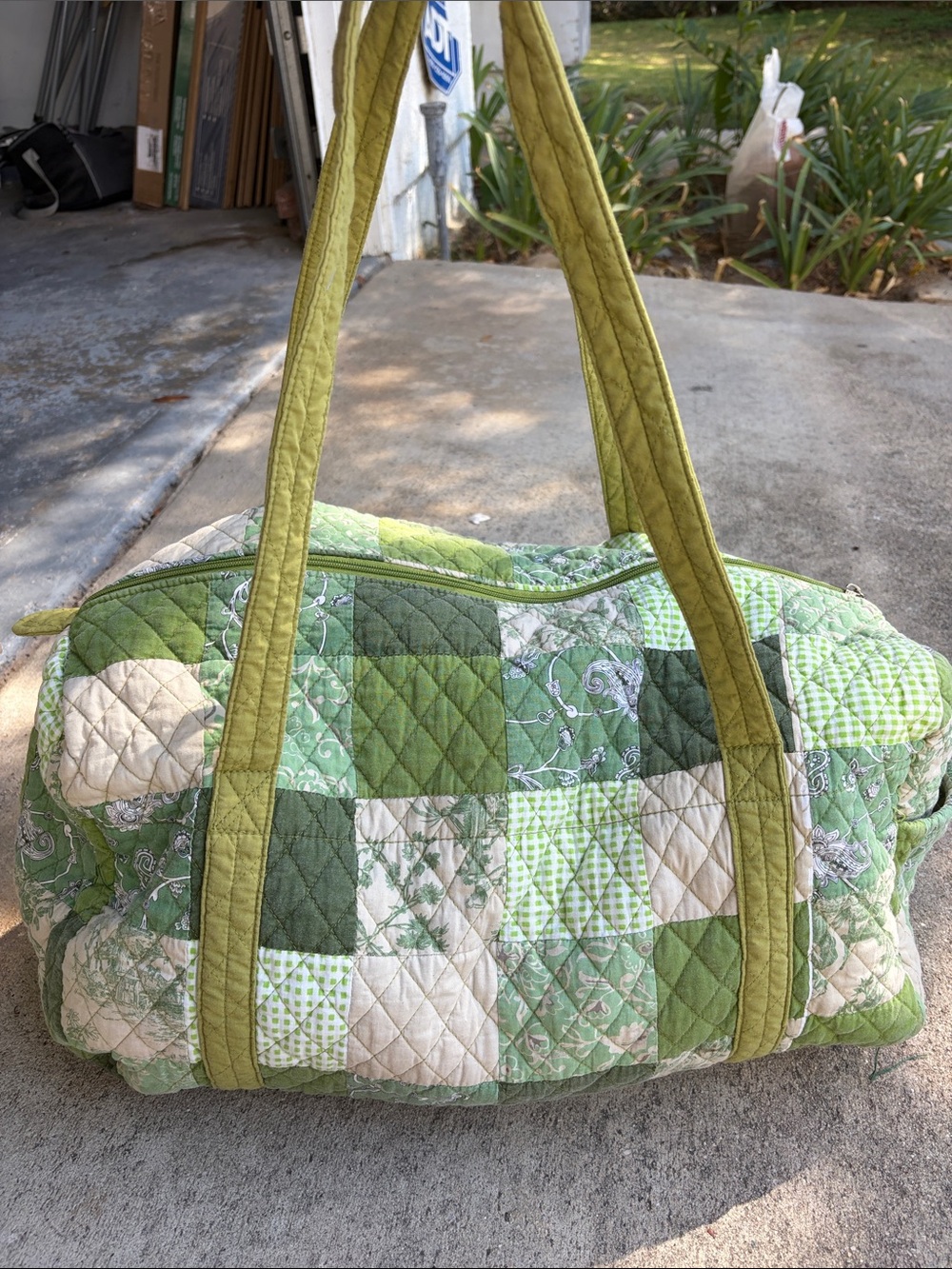 Americana by sharif quilted matcha duffle rare VB style 20” long very good con